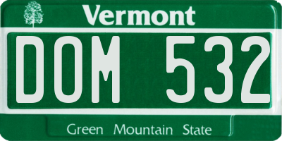 VT license plate DOM532
