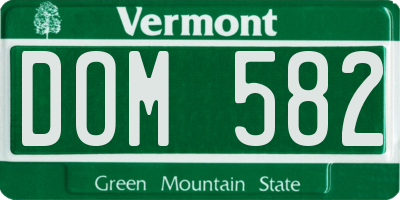 VT license plate DOM582