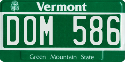 VT license plate DOM586