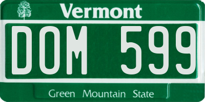 VT license plate DOM599