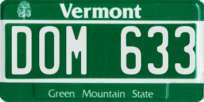VT license plate DOM633