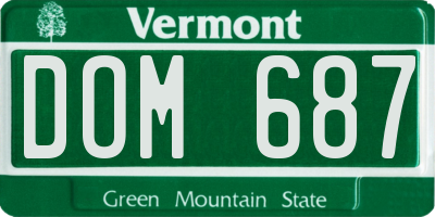 VT license plate DOM687