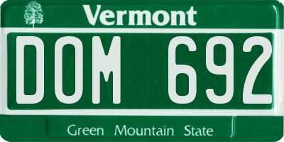 VT license plate DOM692