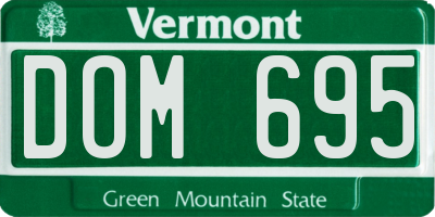 VT license plate DOM695
