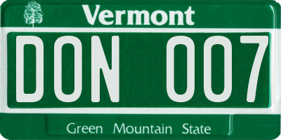 VT license plate DON007