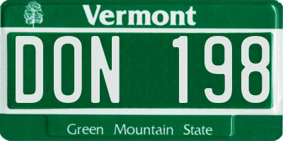 VT license plate DON198