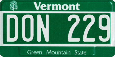 VT license plate DON229
