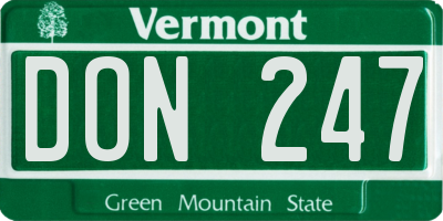 VT license plate DON247