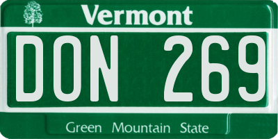 VT license plate DON269