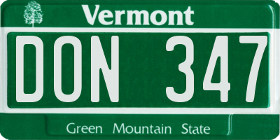 VT license plate DON347