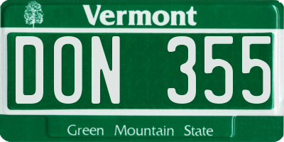 VT license plate DON355