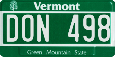 VT license plate DON498