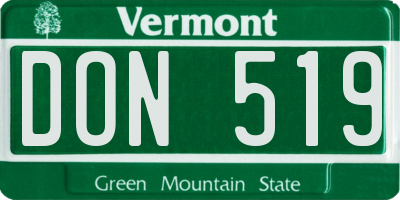 VT license plate DON519