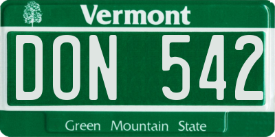 VT license plate DON542