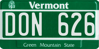 VT license plate DON626