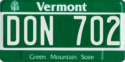 VT license plate DON702