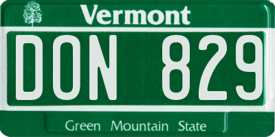 VT license plate DON829