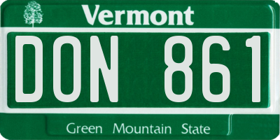 VT license plate DON861