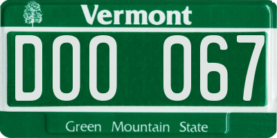 VT license plate DOO067