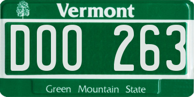 VT license plate DOO263
