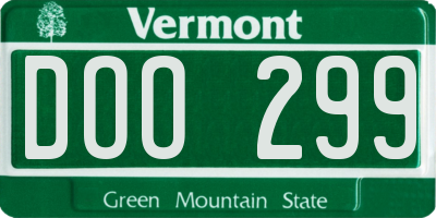 VT license plate DOO299