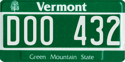 VT license plate DOO432
