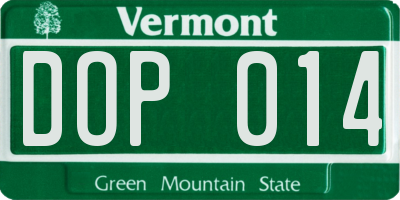VT license plate DOP014