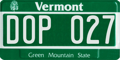 VT license plate DOP027