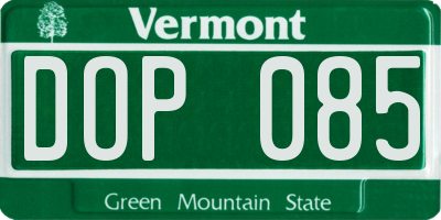 VT license plate DOP085