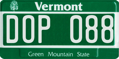 VT license plate DOP088