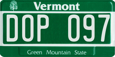 VT license plate DOP097