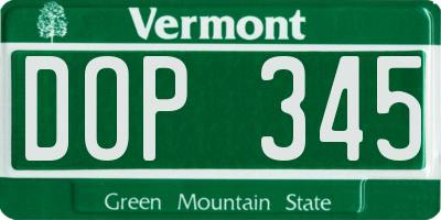 VT license plate DOP345