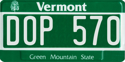 VT license plate DOP570