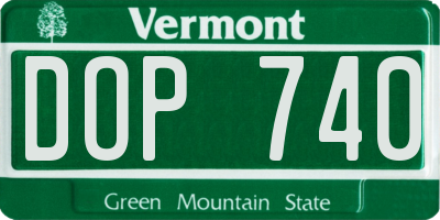 VT license plate DOP740