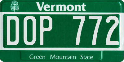 VT license plate DOP772