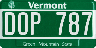 VT license plate DOP787