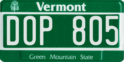 VT license plate DOP805