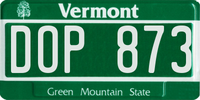 VT license plate DOP873