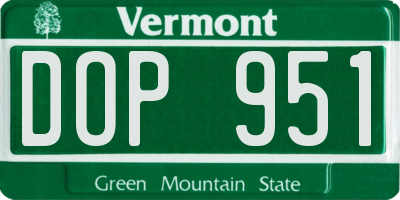 VT license plate DOP951