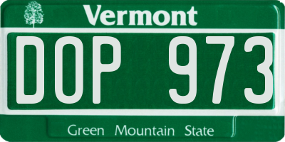 VT license plate DOP973