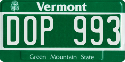 VT license plate DOP993