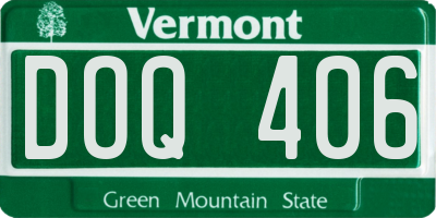 VT license plate DOQ406