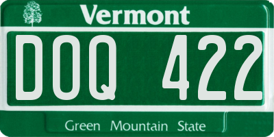 VT license plate DOQ422