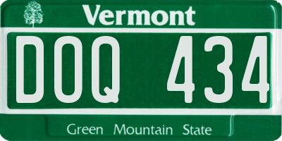 VT license plate DOQ434