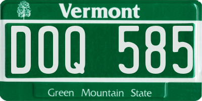 VT license plate DOQ585