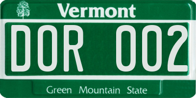 VT license plate DOR002