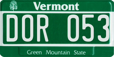 VT license plate DOR053