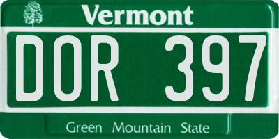 VT license plate DOR397