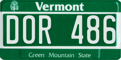 VT license plate DOR486