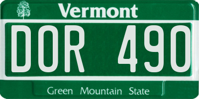 VT license plate DOR490